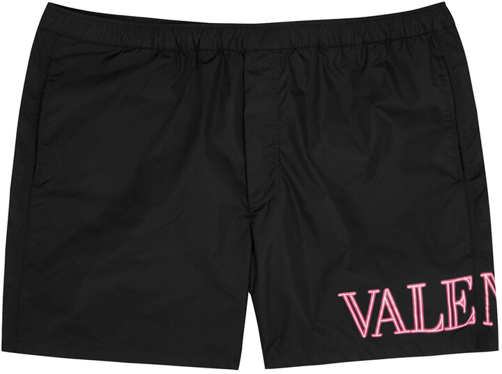 Valentino Black logo shell swim shorts - ShopStyle