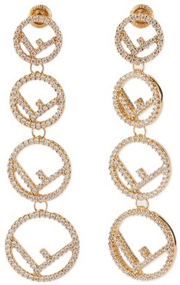 fendi logo earrings