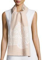 Thumbnail for your product : Agnona Floral Cashmere Scarf, Cipria/Ivory