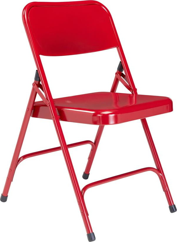 STARTWO (Pack of 4) NPS® 200 Series Premium All-Steel Double Hinge Folding Chair, Red