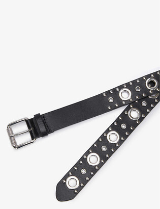 The Kooples Stud-embellished leather belt