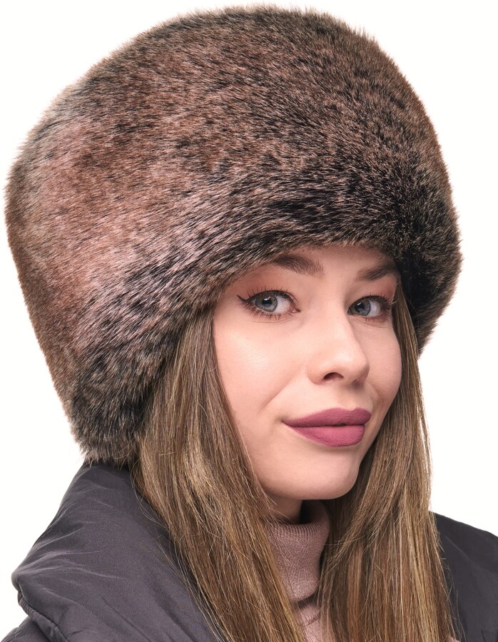 Futrzane Russian Faux Fur Hat for Women Comfy Cossack Style (S