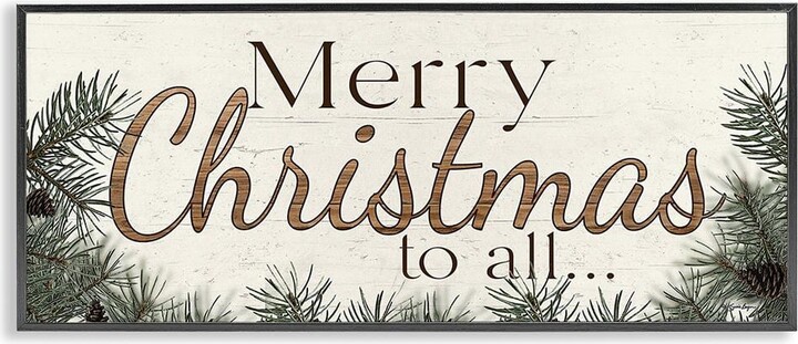 Woodland Christmas Typography by Susie Boyer 1-Piece Framed Graphic Print Typography Poster Art Print 24 in. x 10 in.