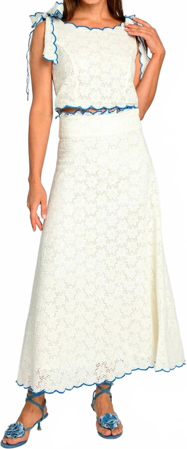 Elizabeth and James Billy Top In White Eyelet