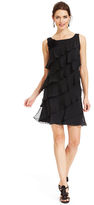 Thumbnail for your product : London Times Sleeveless Tiered Brooch Shift
