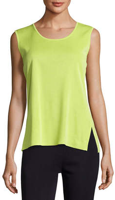 Scoop-Neck Knit Tank, Chartreuse