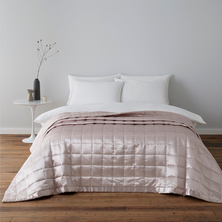 Dunelm Nancy Pink Satin Quilted Bedspread Pink ShopStyle Quilts