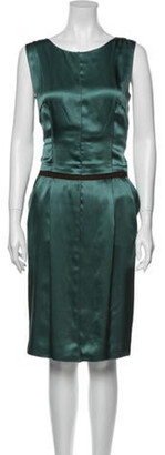 Dolce & Gabbana Silk Knee-Length Dress Green