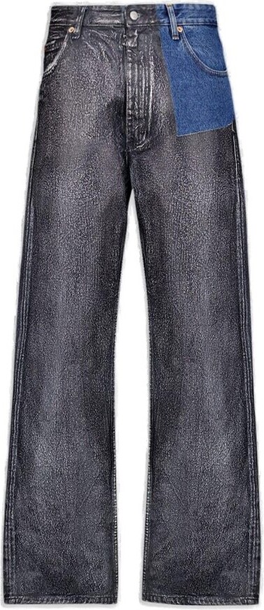 MM6 MAISON MARGIELA Logo-Patch Panelled Straight-Leg Jeans