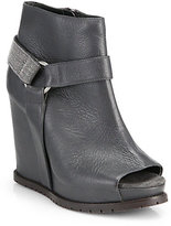 Thumbnail for your product : Brunello Cucinelli Monili Beaded Harness Leather Wedge Ankle Boots
