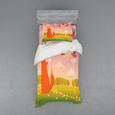 Ambesonne Cartoon Duvet Cover Set