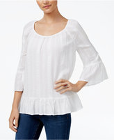 Thumbnail for your product : Style&Co. Style & Co Ruffled-Hem Pleated Top, Only at Macy's