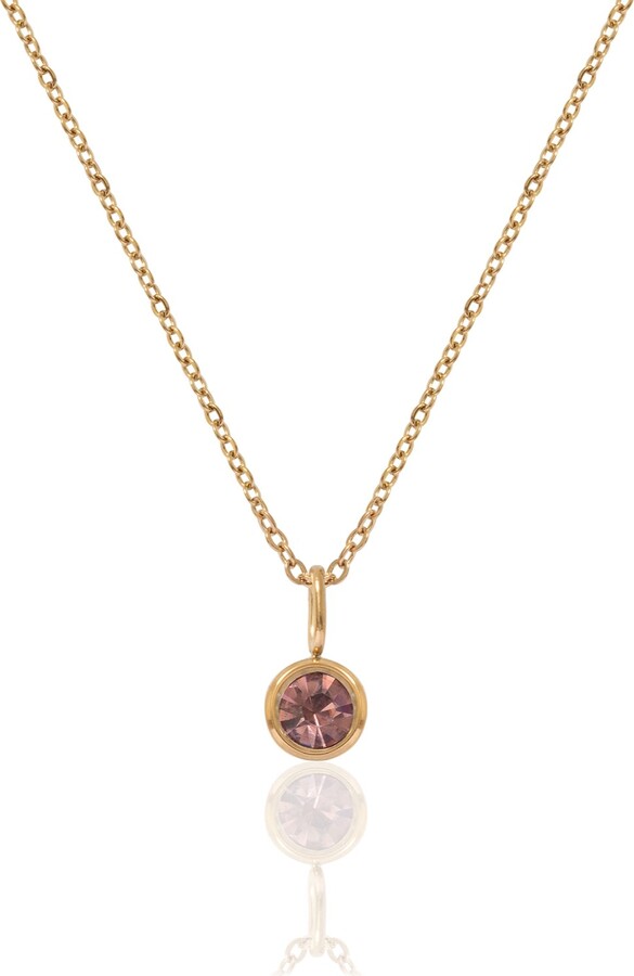 A Weathered Penny Gold / Yellow Gold Birthstone Necklace - October