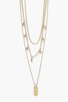 Thumbnail for your product : boohoo Celestial Moon & Star Charm Layered Necklace