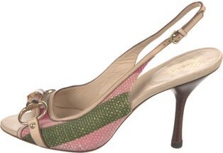 Gucci 1955 Horsebit Accent Slingback Sandals