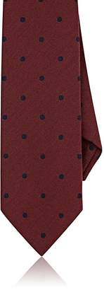 Cifonelli Men's Polka Dot Wool-Silk Faille Necktie - Red