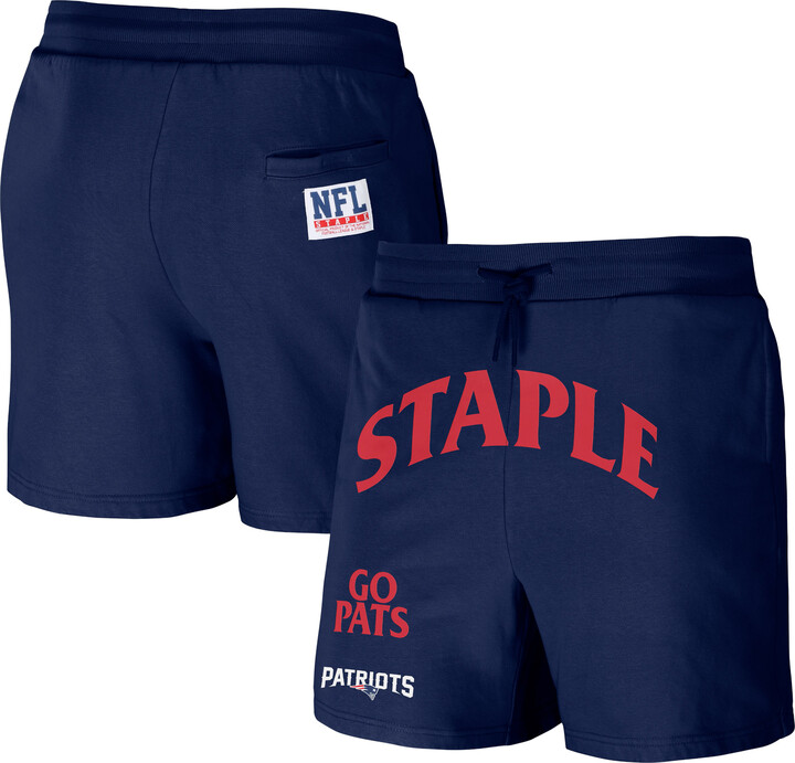 Staple Men's NFL x Navy New England Patriots Throwback Vintage Wash Fleece Shorts