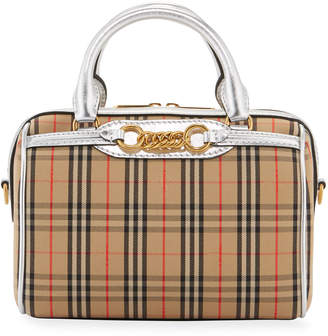 Burberry Link Vintage Check Bowling Small Satchel Bag