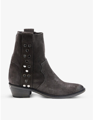 Zadig & Voltaire Pilar high stud-detail suede ankle boots