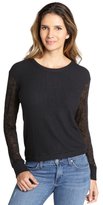 Thumbnail for your product : LnA black knit burnout sleeves 'Fitz' sweater