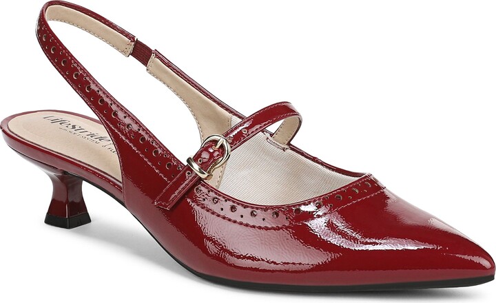 LifeStride Marilyn Slingback Pointed Toe Kitten Heel Pump