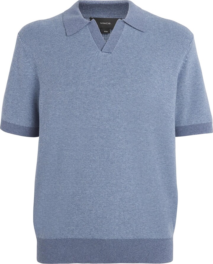 Vince Cotton-Cashmere Johnny-Collar Polo Shirt