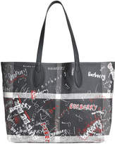 Burberry large reversible doodle tote