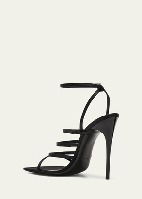 Saint Laurent Free Crystal Strappy Stiletto Sandals