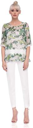 Nissa - Silk Top with Floral Print