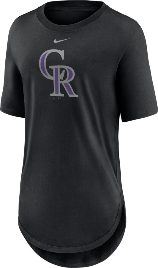 Nike Colorado Rockies Mascot Outline Weekend Women's MLB T-Shirt in Black | NKEV00ADNV-K39