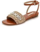 Thumbnail for your product : Michael Kors Collection Hadden Beaded Flat Sandals