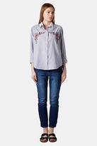 Thumbnail for your product : Topshop Embroidered Cotton Shirt