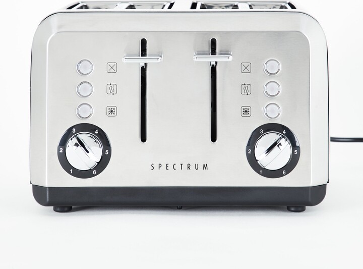 Dunelm Spectrum Brushed Stainless Steel 4 Slice Toaster Stainless Steel