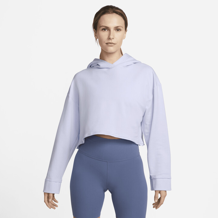 Nike Women's Yoga Luxe Cropped Fleece Hoodie in Purple ShopStyle