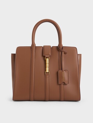 ★CHARLES&KEITH Cesia llic Accent Tote Bag/送料込 Black Cesia Metallic Accent Tote Bag - CHARLES & KEITH SG