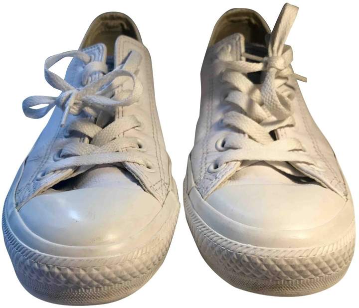 converse white leather trainers