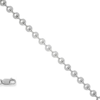 JewelStop 925 Sterling Silver Rhodium Plated 1.0 mm Bead Chain Necklace, Lobster Claw Clasp - 20"