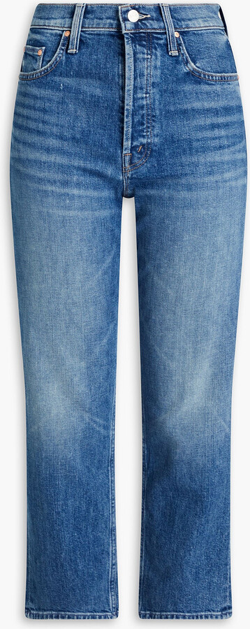 Mother The Tomcat cropped high-rise straight-leg jeans