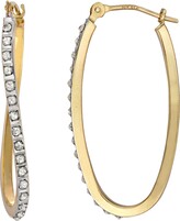 Thumbnail for your product : Unbranded Diamond Fascination 14k Gold Diamond Accent Wavy Oval Hoop Earrings