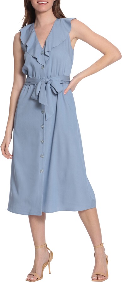Sleeveless Ruffle Front Dress | ShopStyle