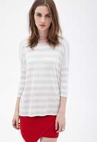 Thumbnail for your product : Forever 21 Heathered Stripe Boxy Tee