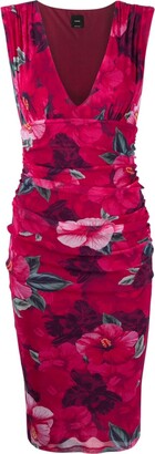 Pinko Hibiscus-print midi dress
