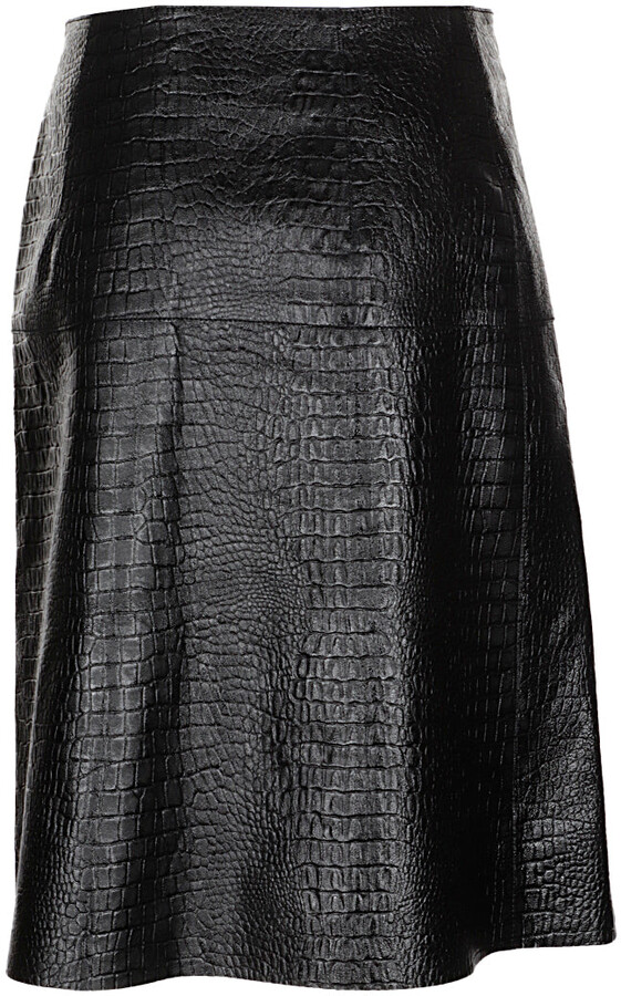 leather skirt embossed