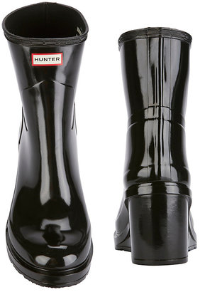 Hunter Refined Mid Wedge Glossy Rain Boots