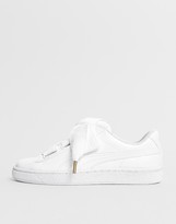 Thumbnail for your product : Puma patent basket heart trainer in white