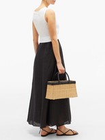 Thumbnail for your product : Gül Hürgel Colour-block Linen Midi Dress - Black White