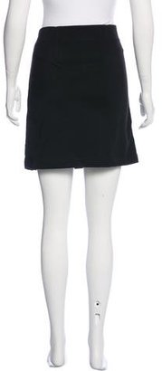 Catherine Malandrino Leather-Trimmed Mini Skirt