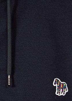 Paul Smith Men's Grey Organic-Cotton Zip-Front Zebra Logo Hoodie