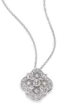 Kwiat Diamond & 18K White Gold Flower Clover Pendant Necklace