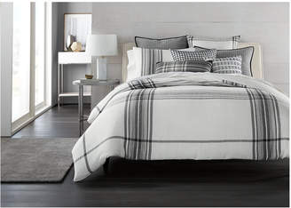 Hotel Collection CLOSEOUT! Linen Plaid King Duvet Cover, Created for Macy's